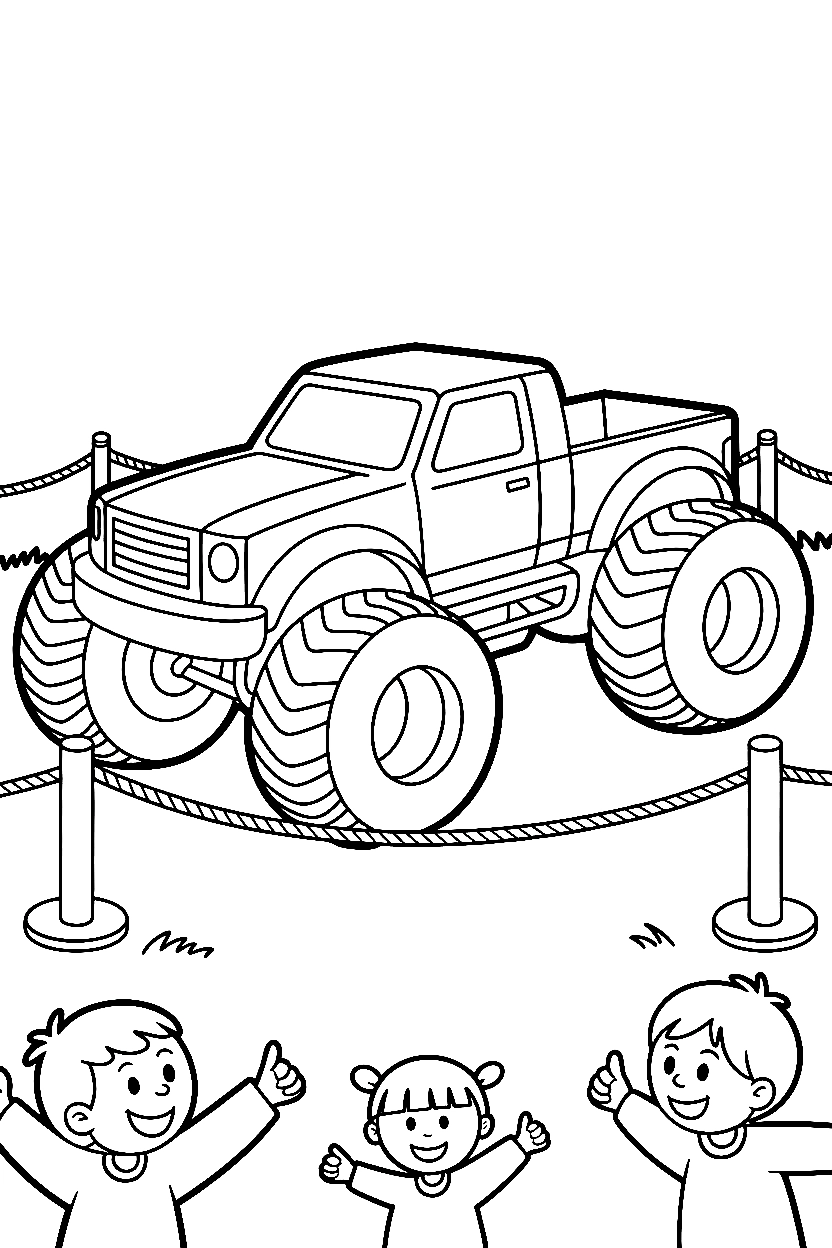 monster truck exhibition display coloring pages