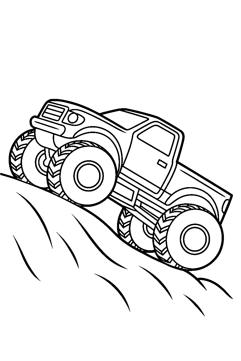 monster truck hill climb drawing
