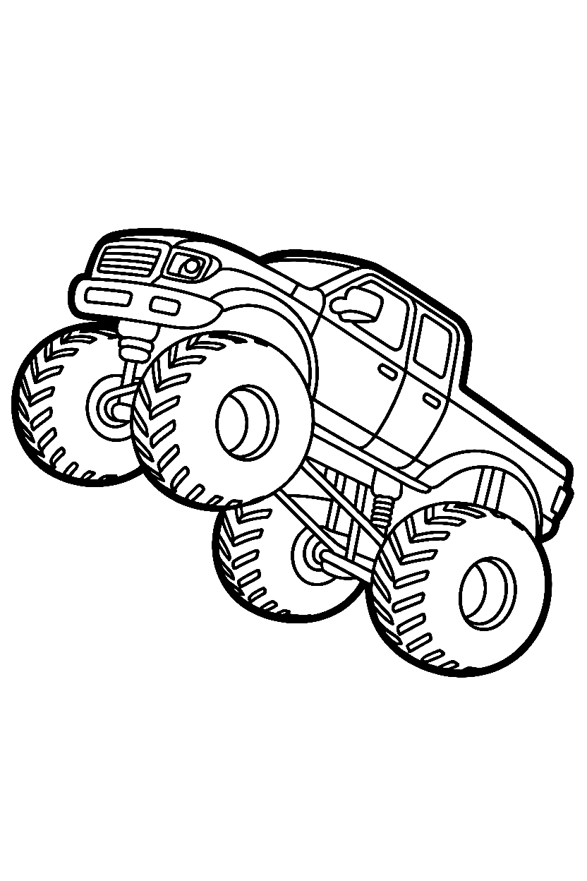 monster truck wheelie action printable sheet