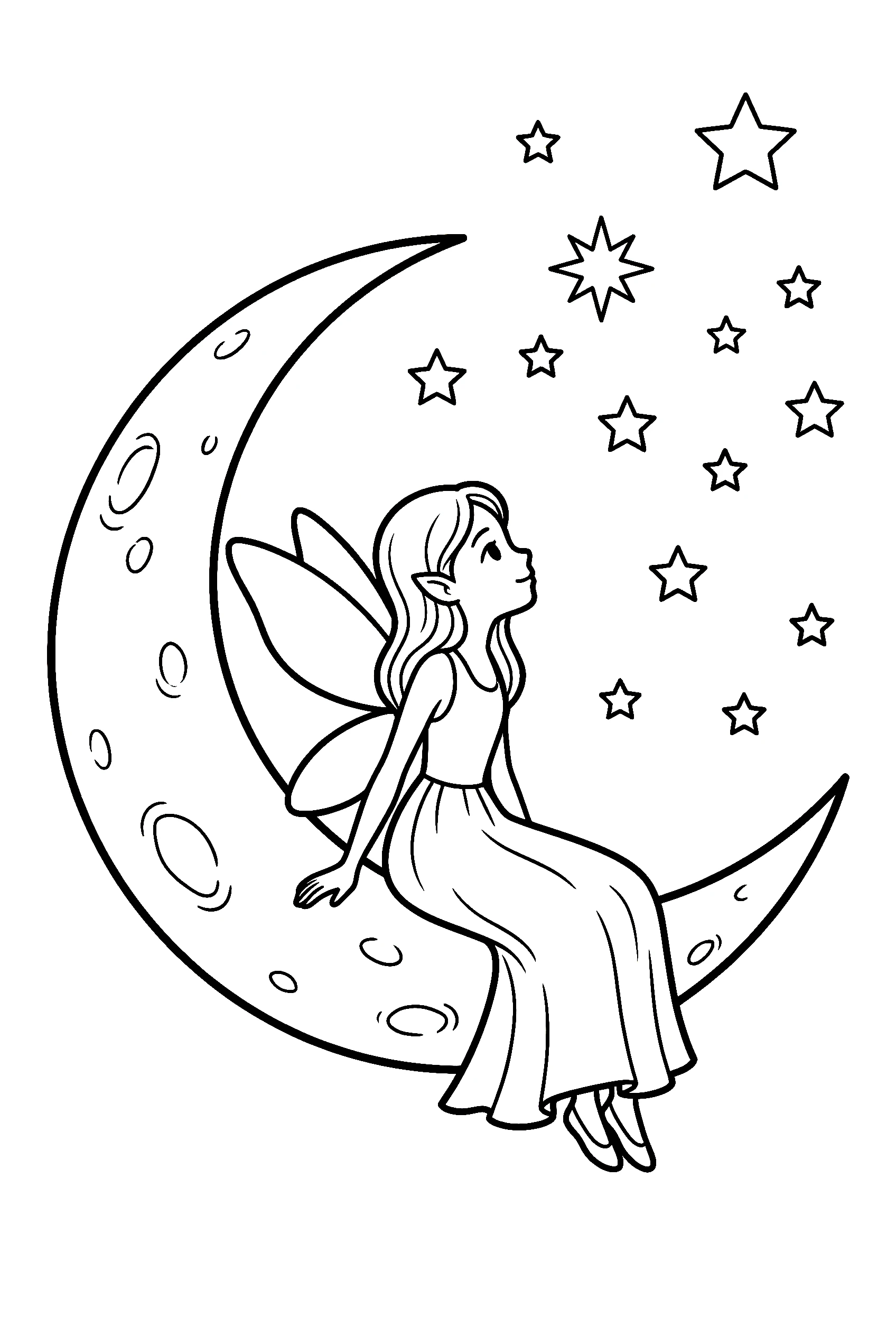 moon stars fairy coloring pages moon stars fairy coloring pages