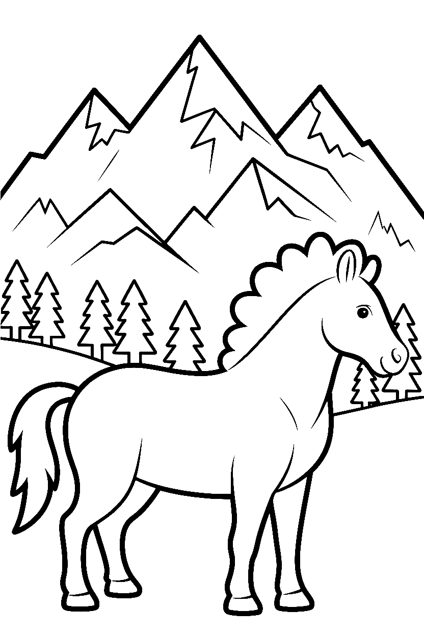 mountain range peaks forest printable sheet mountain range peaks forest printable sheet