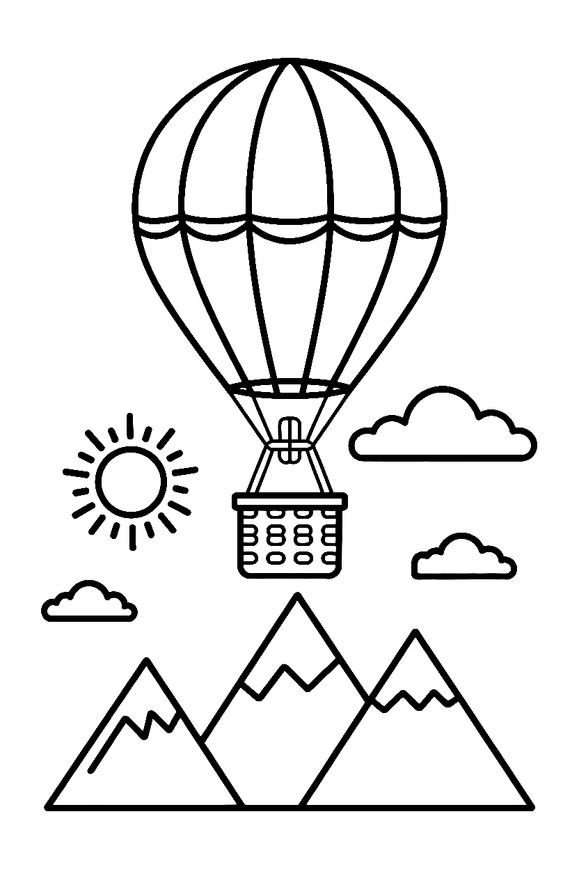 mountain range view coloring pages