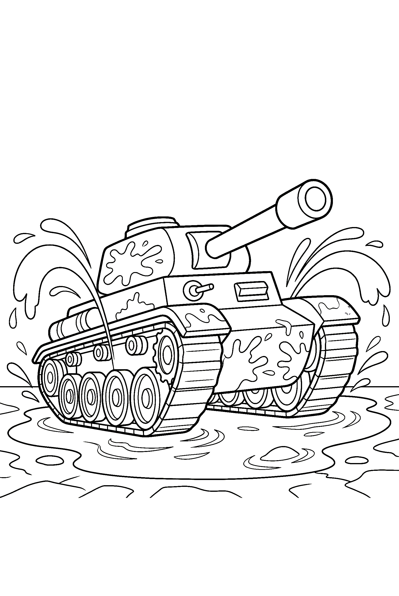 muddy tank puddle printable sheet