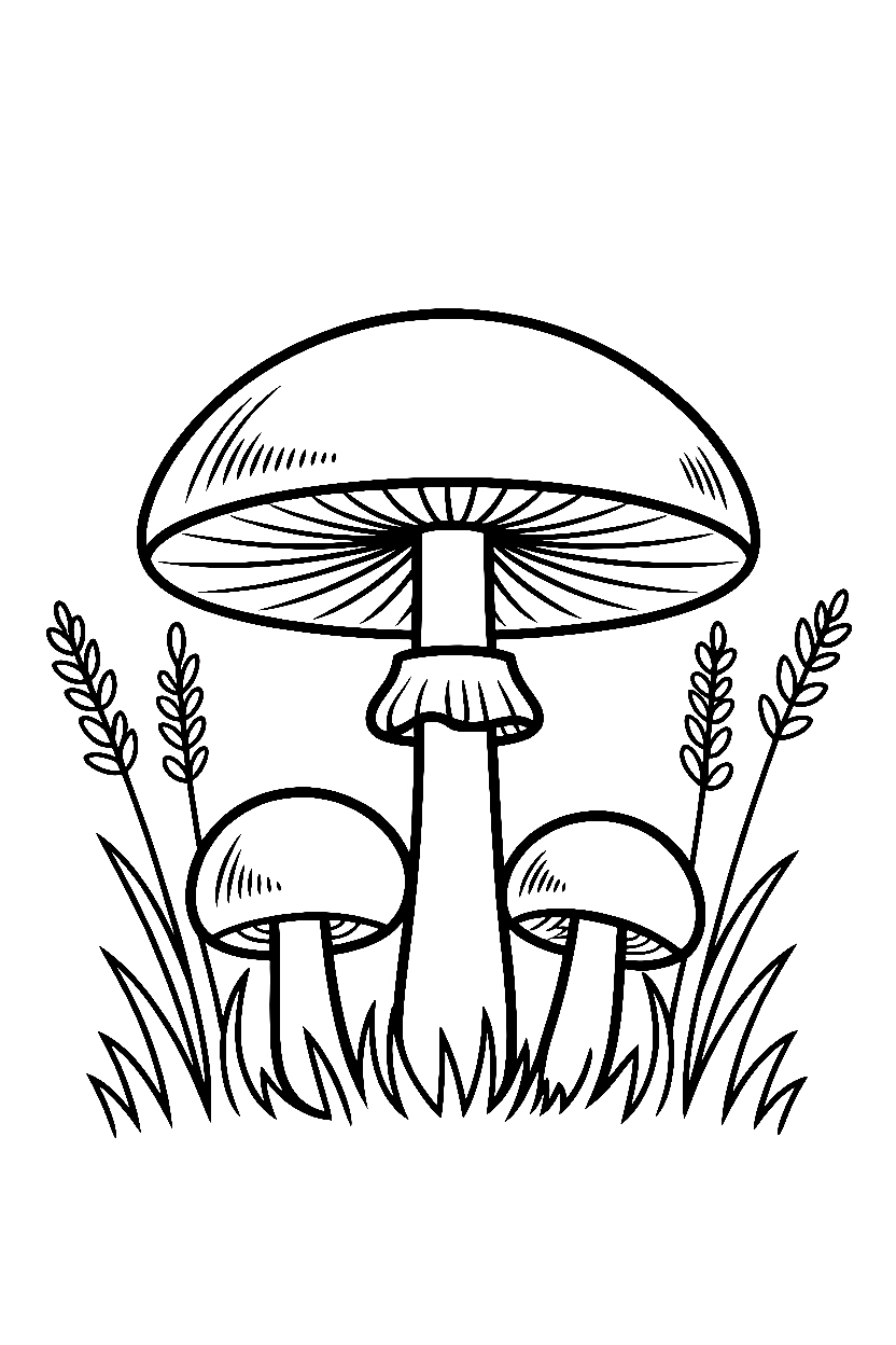 mushroom meadow clearing printable sheet