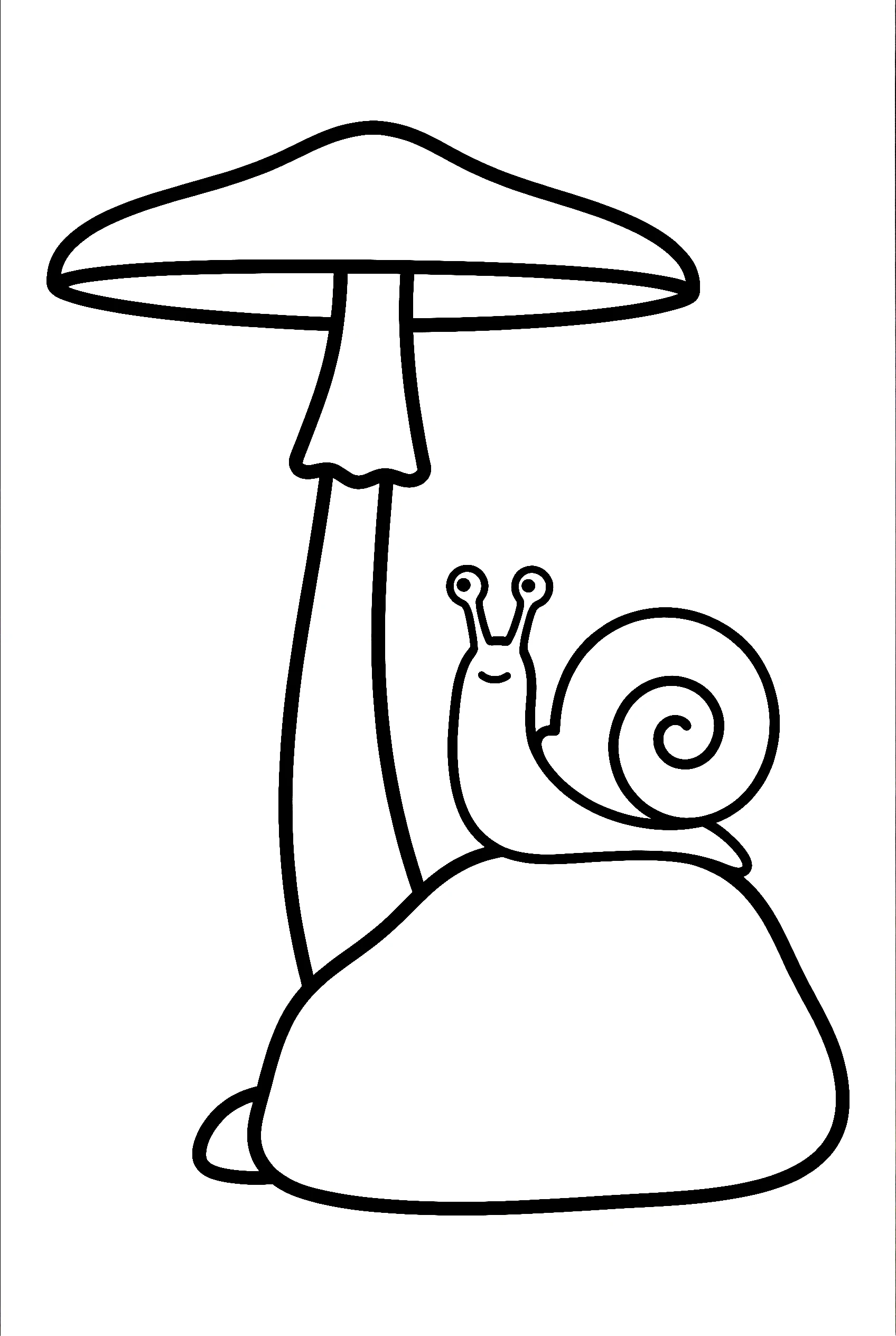mushroom snail garden scene coloring pages