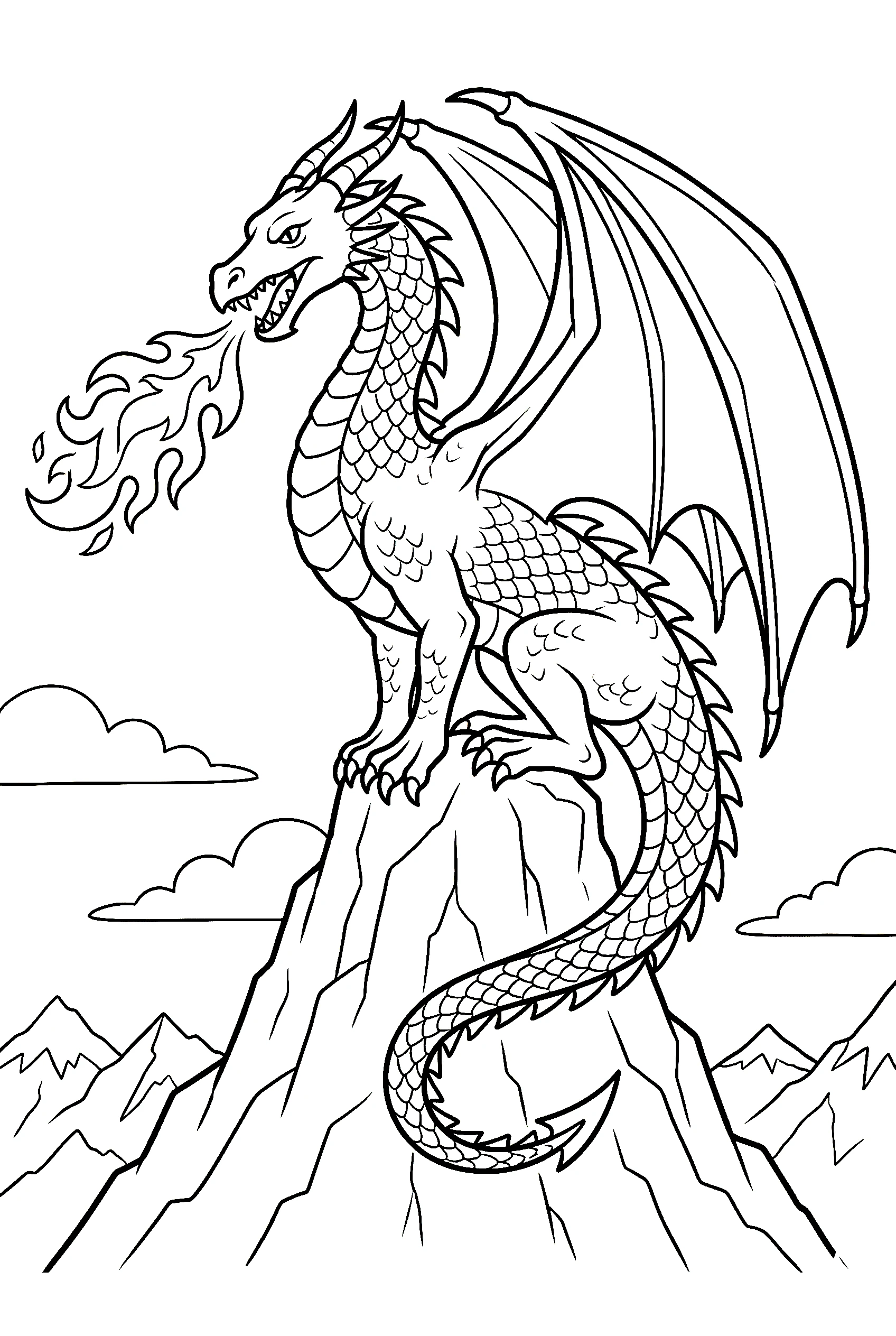 mythical dragon creatures coloring pages