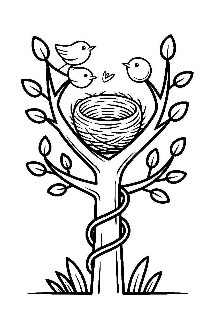 nest branch forest printable sheet