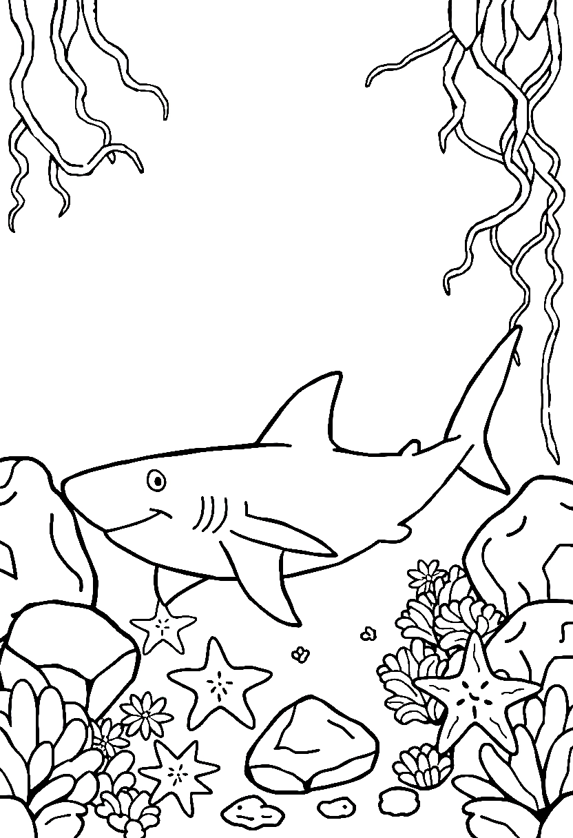 nurse shark ocean floor coloring pages