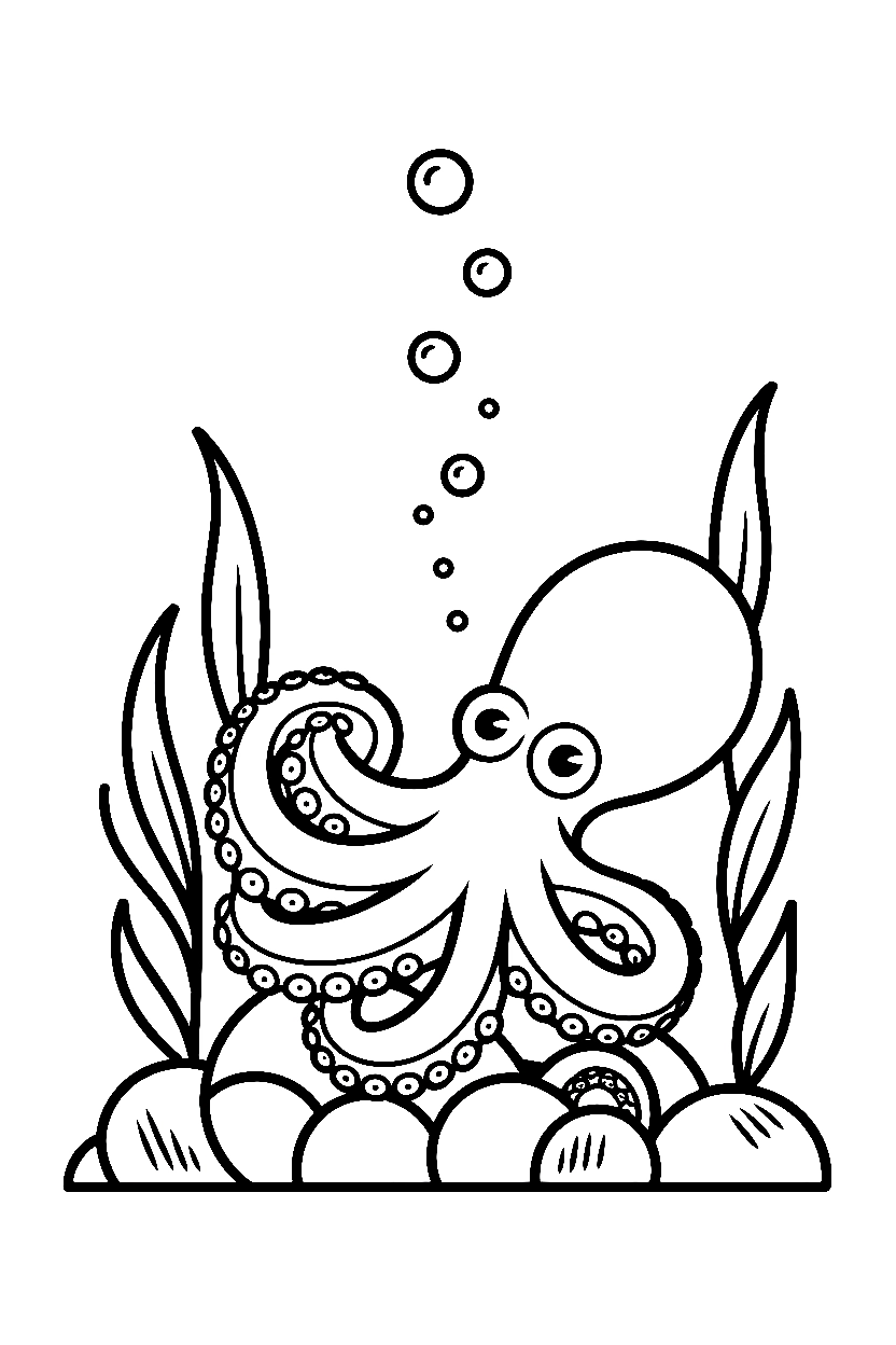 octopus rocks bubbles printable sheet