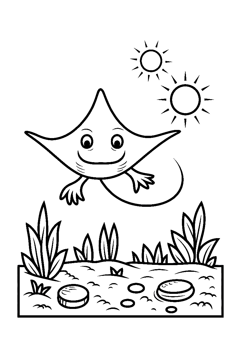 open ocean floor stingray printable sheet