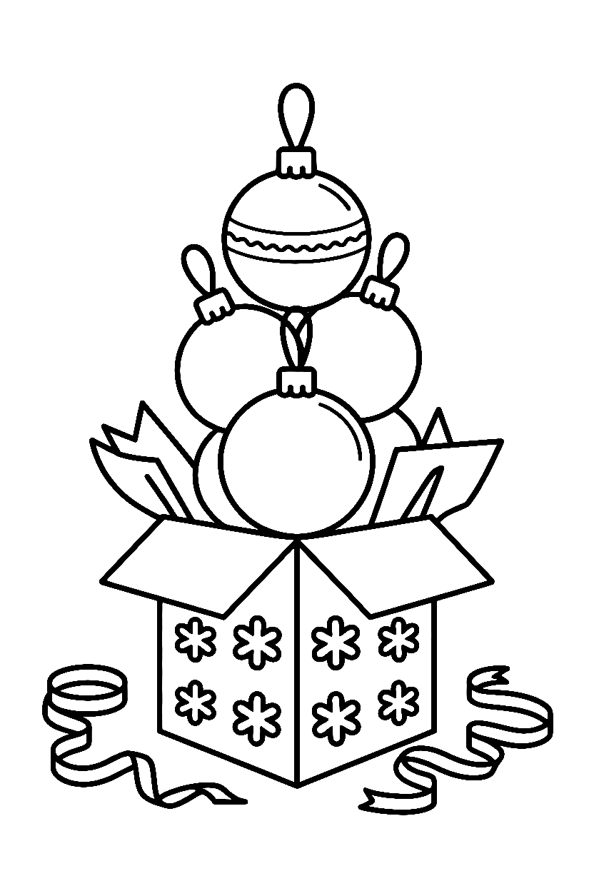 ornament box christmas drawing