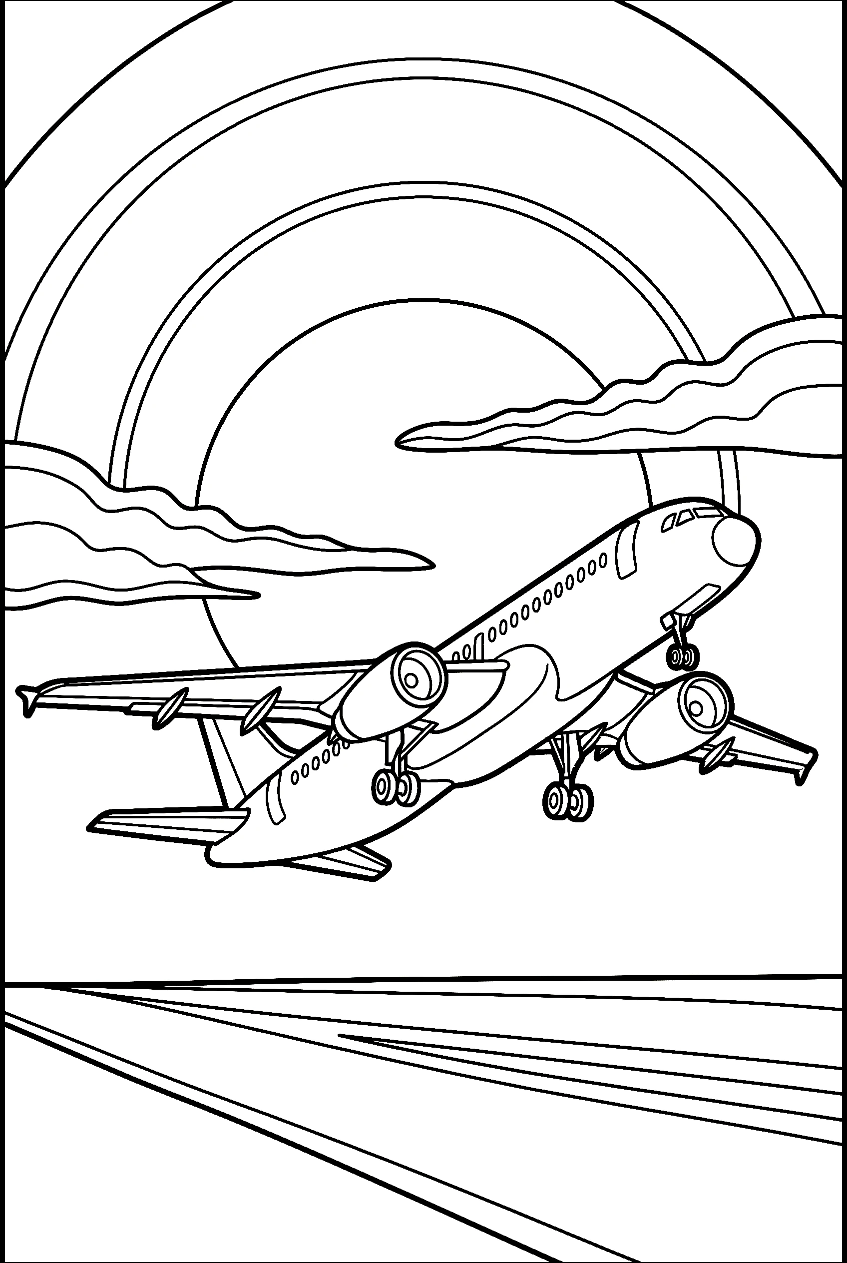 passenger jet sunset takeoff coloring pages passenger jet sunset takeoff coloring pages