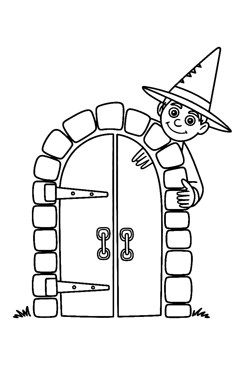 peeking around doorway wizard coloring pages peeking around doorway wizard coloring pages