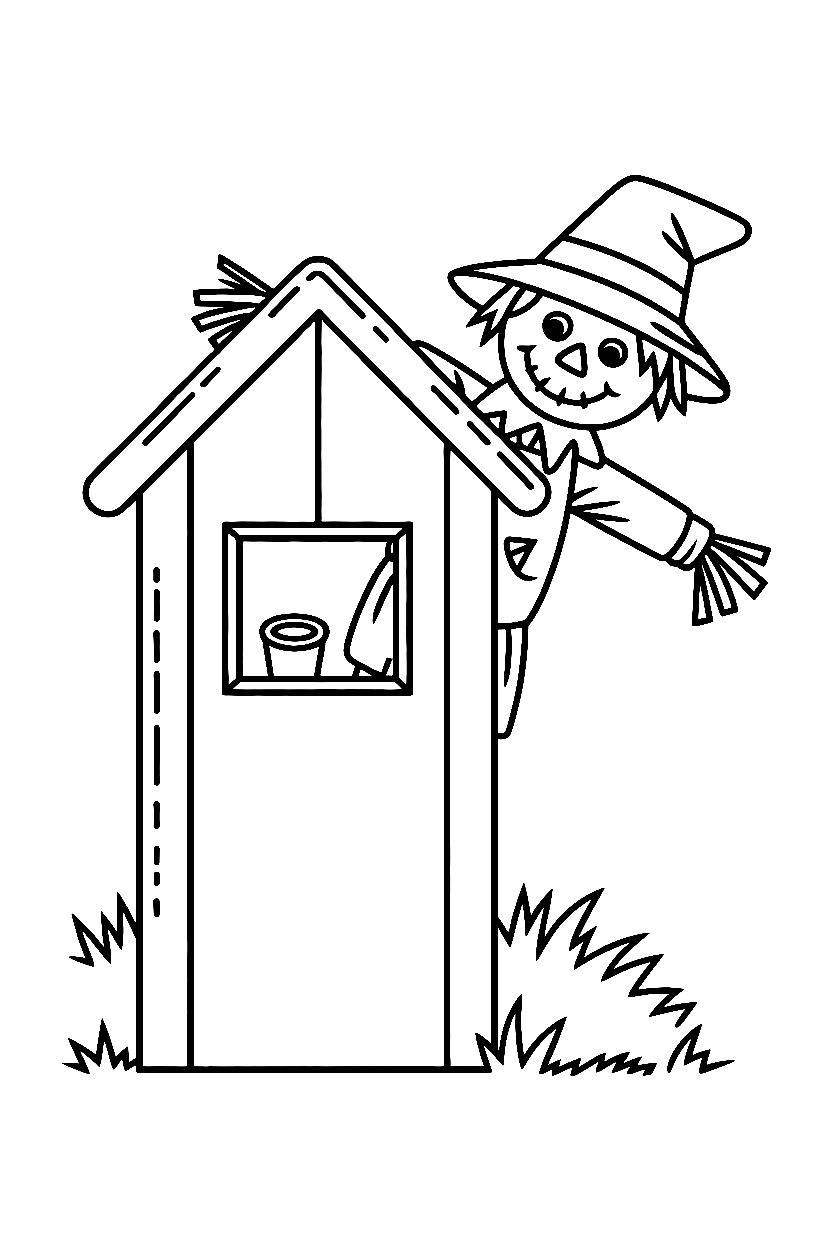 peeking around shed scarecrow printable sheet