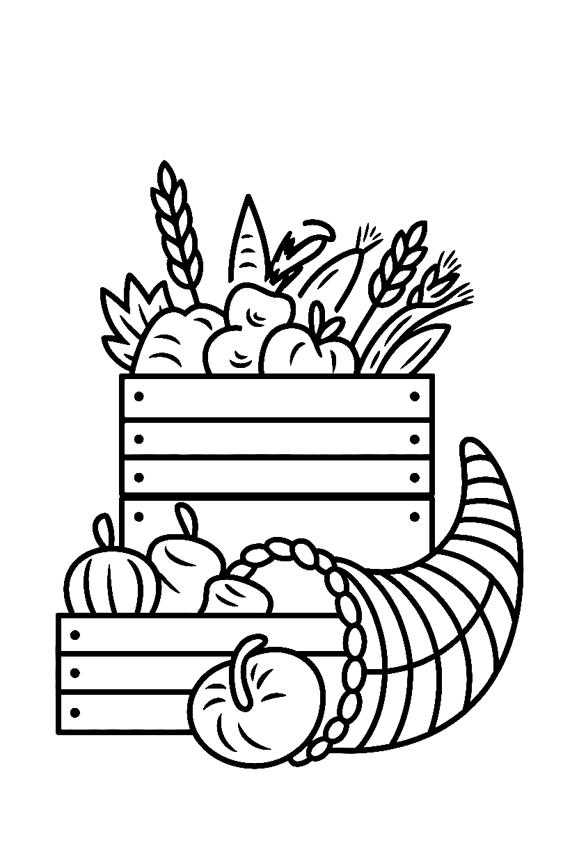 peeking behind crates cornucopia printable sheet