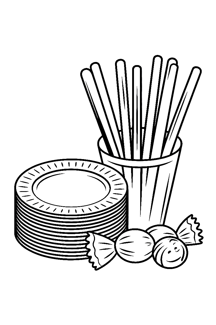 peeking beside plates candy printable sheet