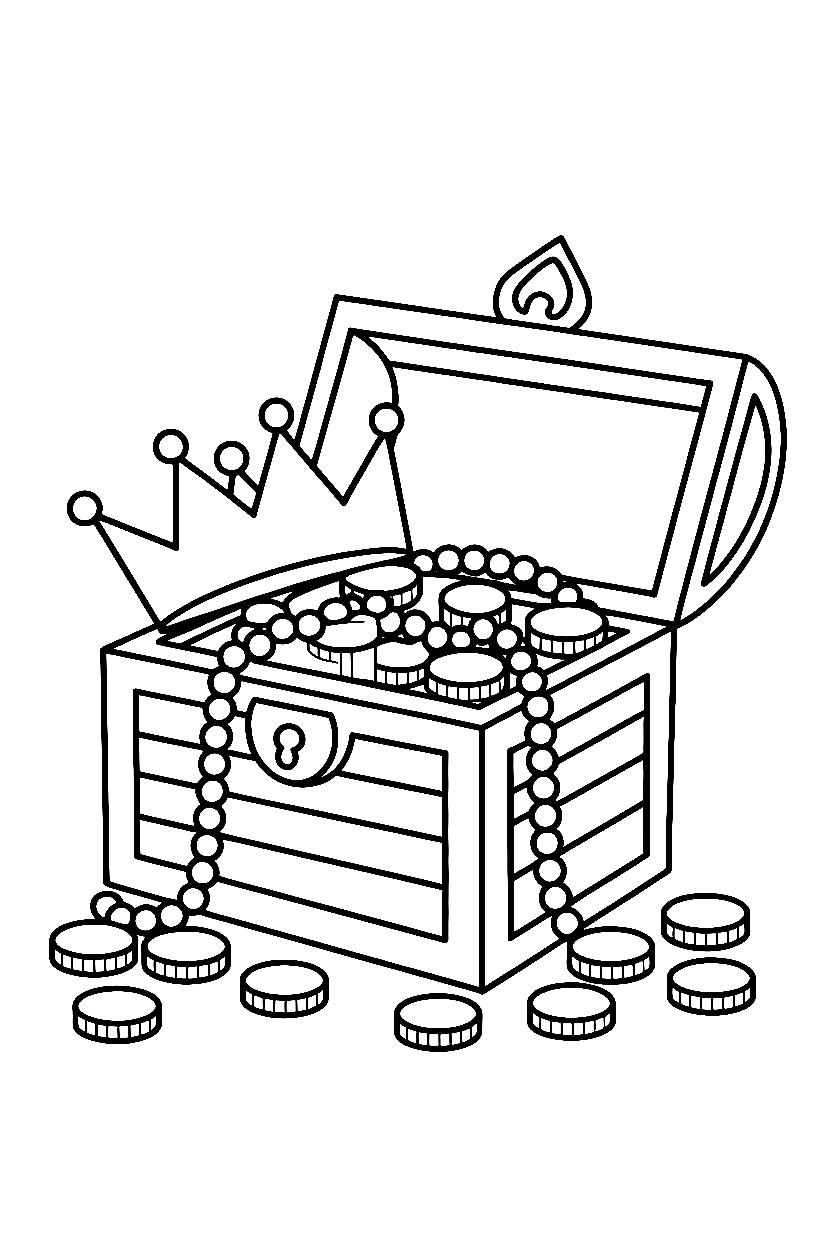 peeking crown treasure chest drawing peeking crown treasure chest drawing