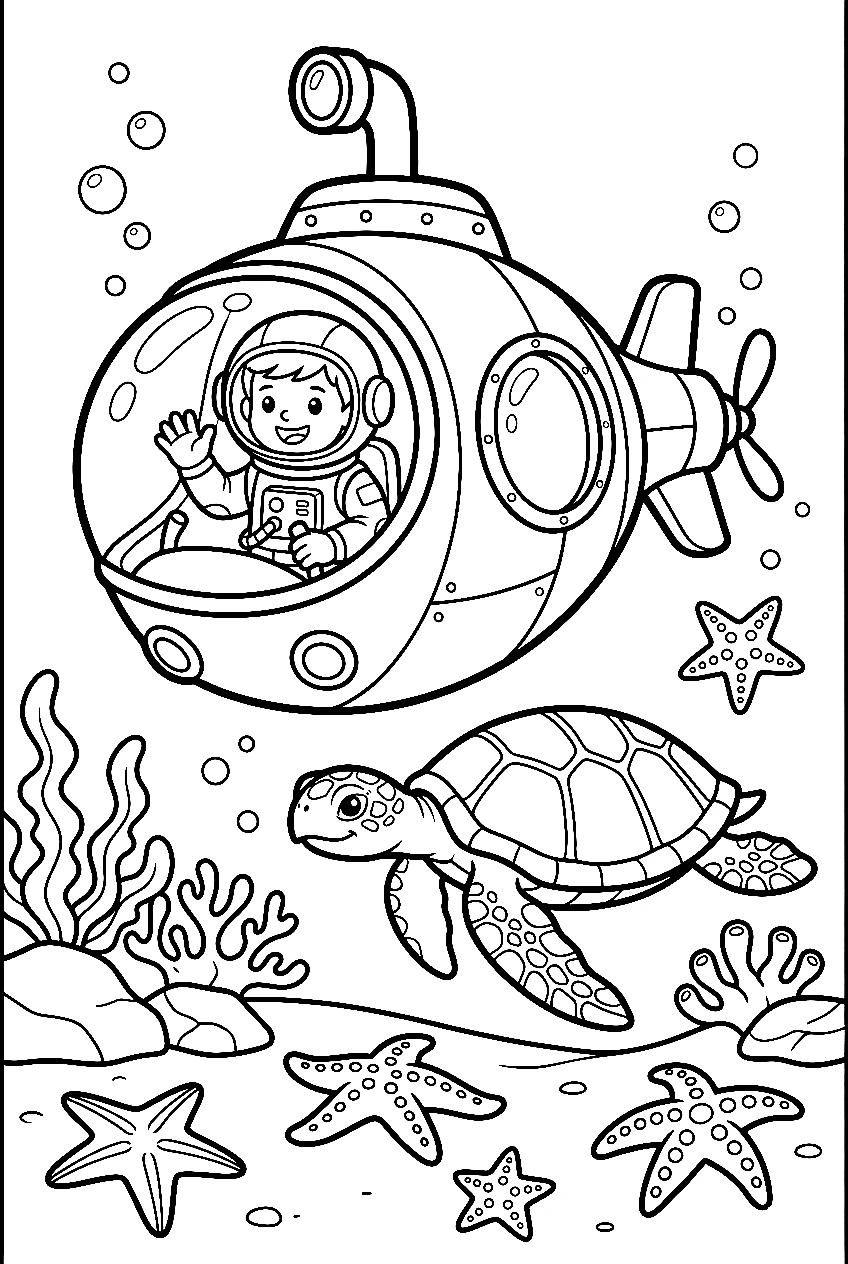 Submarine Coloring Pages