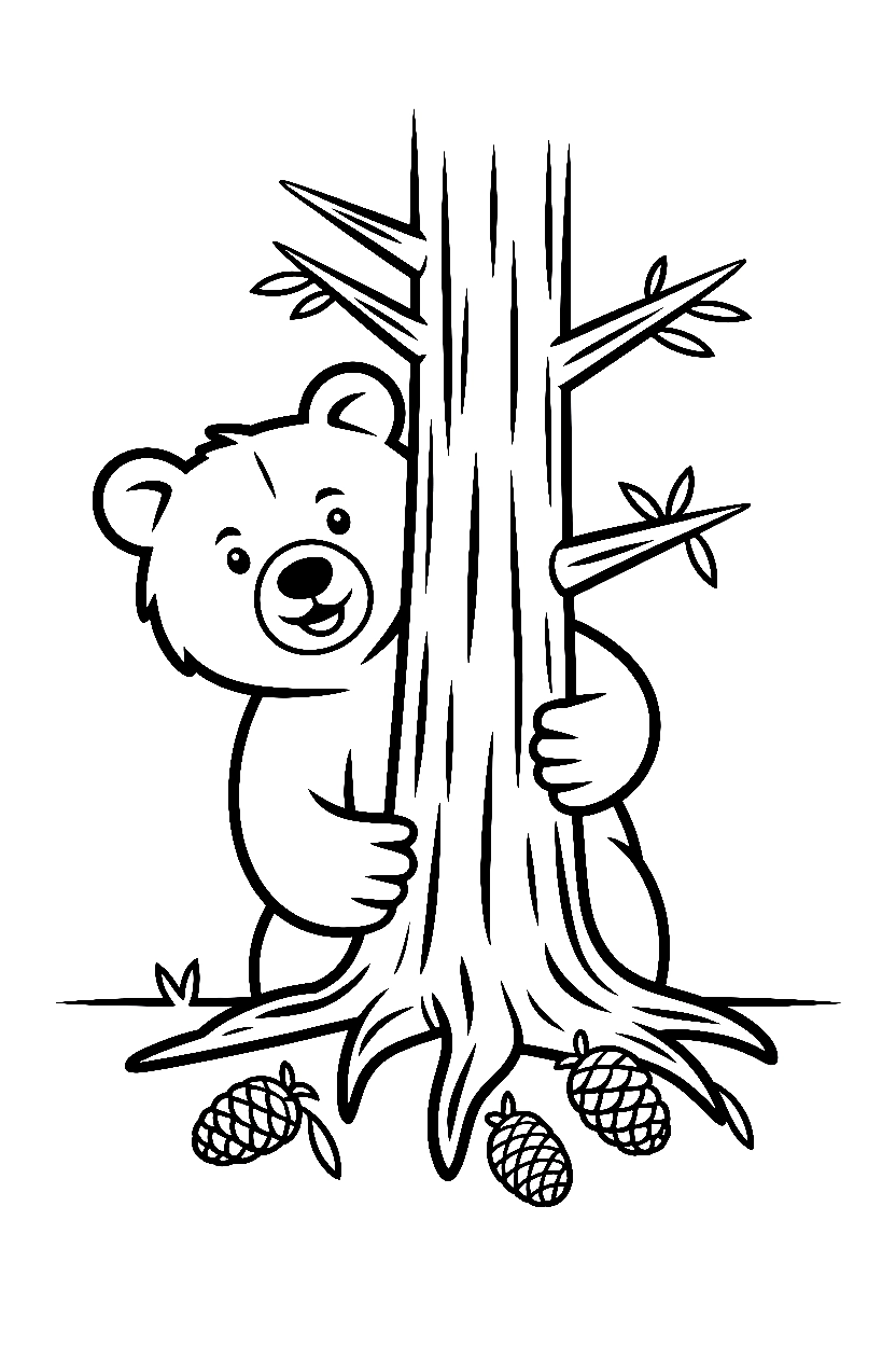 pine trunk peek printable sheet