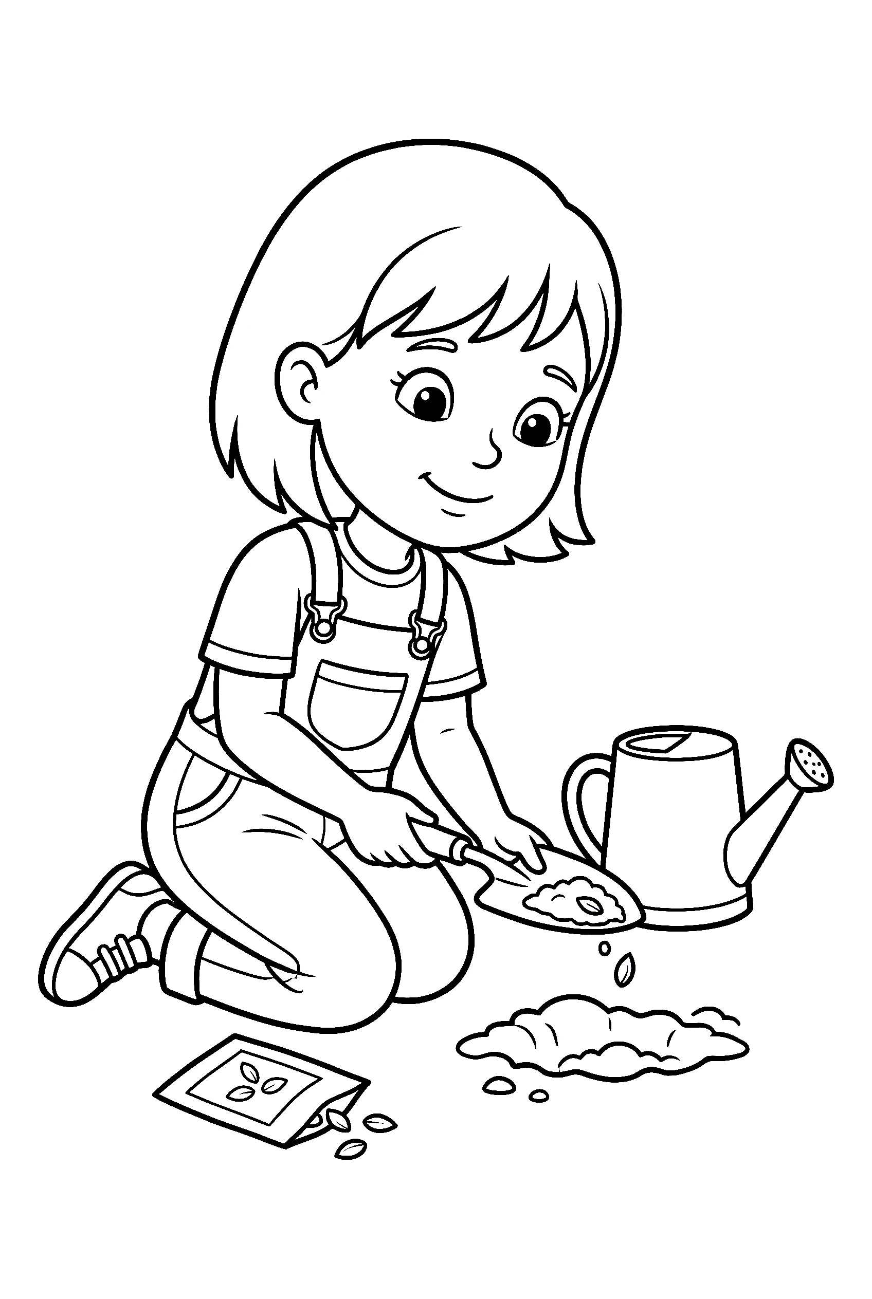 planting seeds garden coloring pages