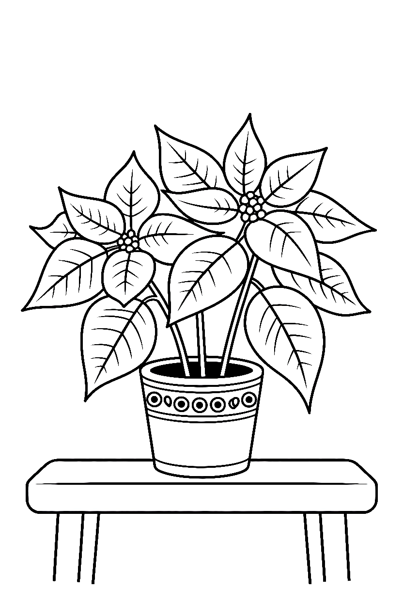 poinsettia plant table printable sheet