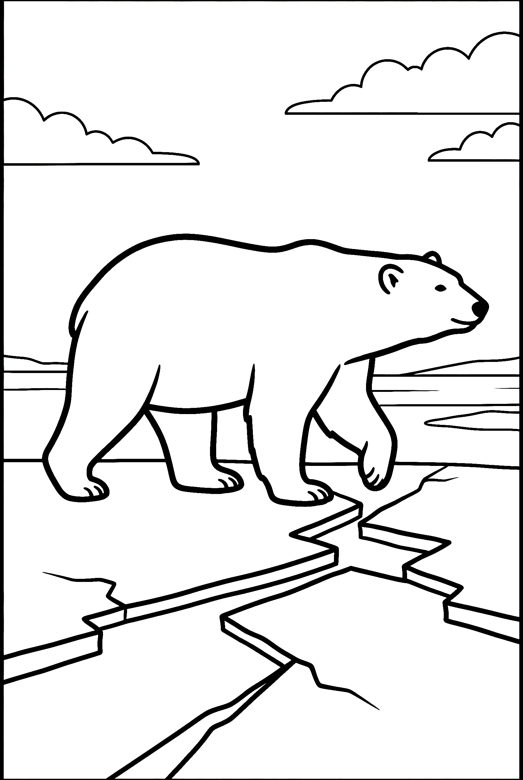 polar bear ice walking printable sheet