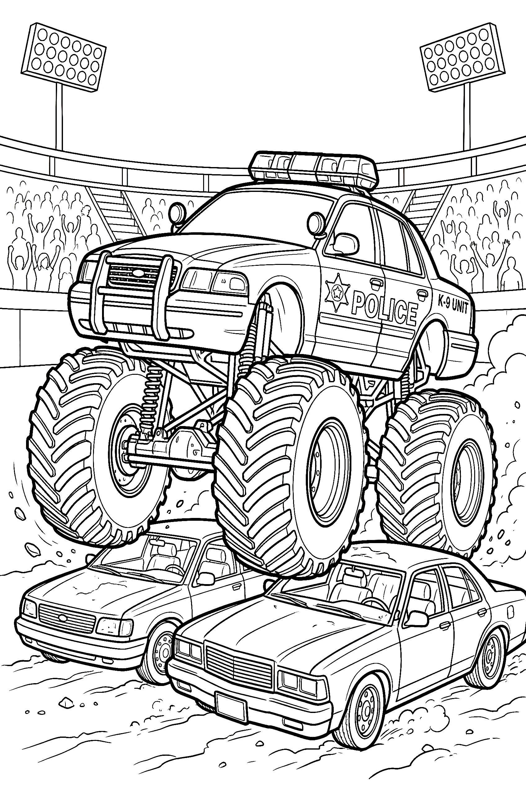 police monster truck coloring pages