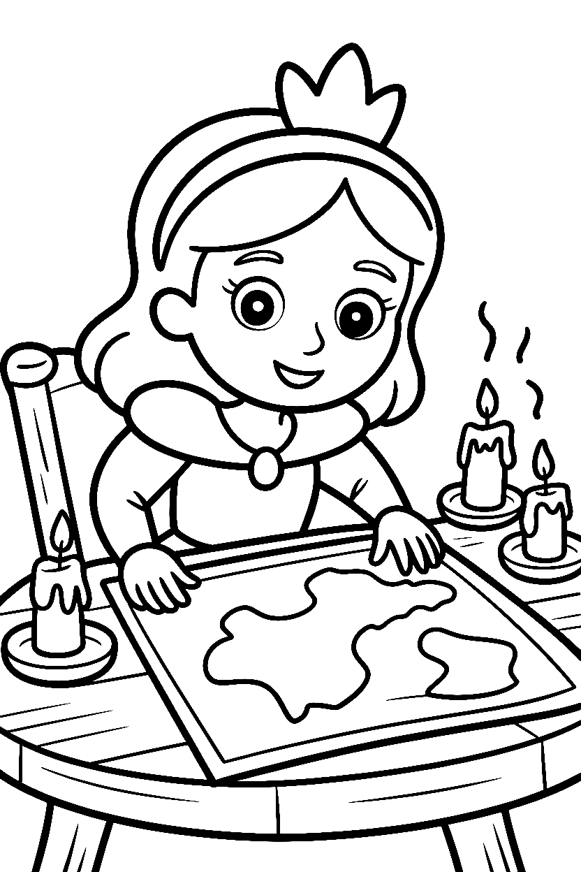 princess map study table coloring pages