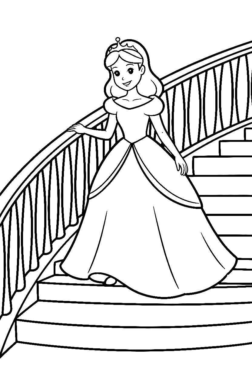 princess staircase descent drawing