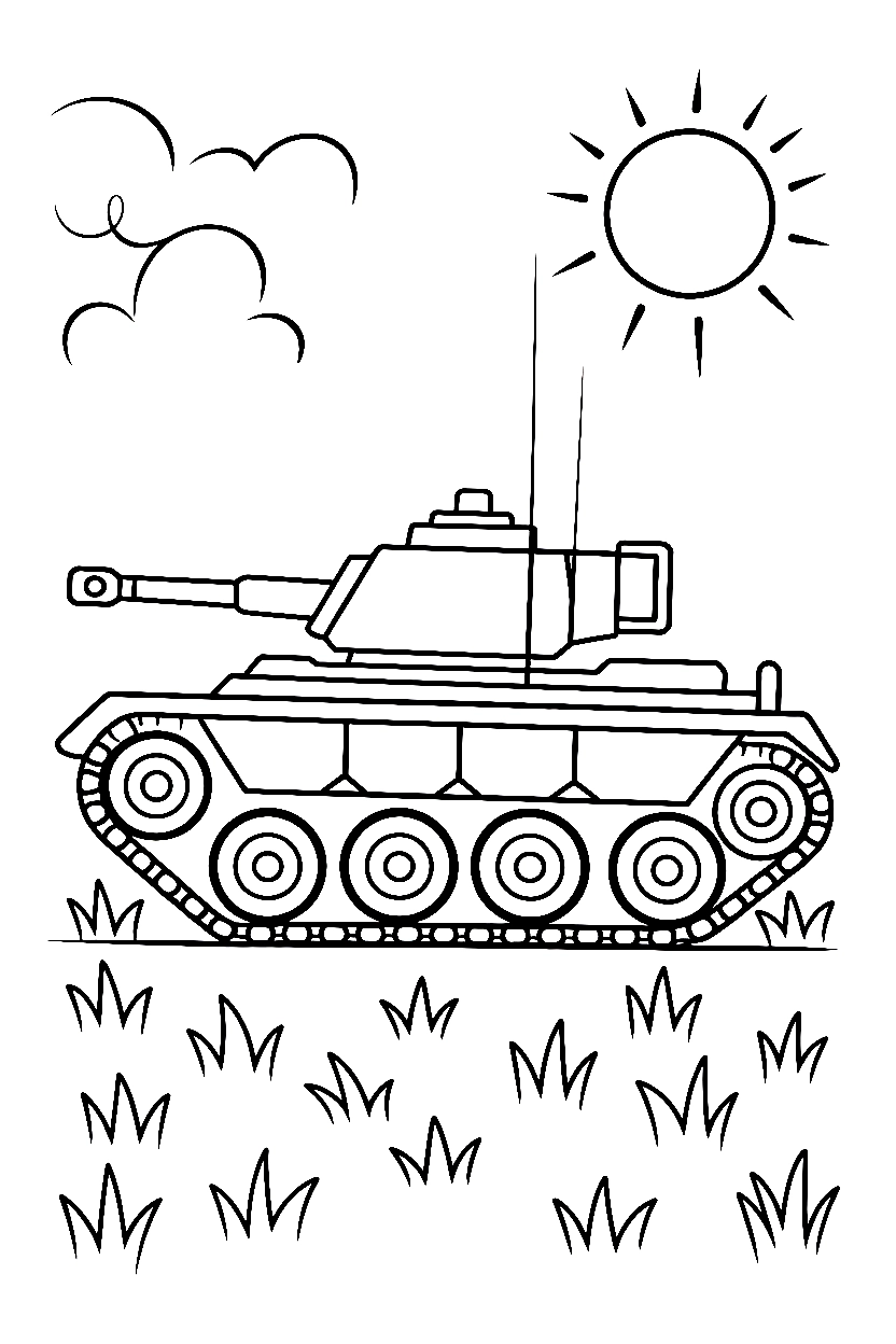 pulling across field tank printable sheet