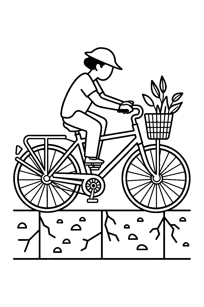 pulling forward sidewalk bicycle printable sheet