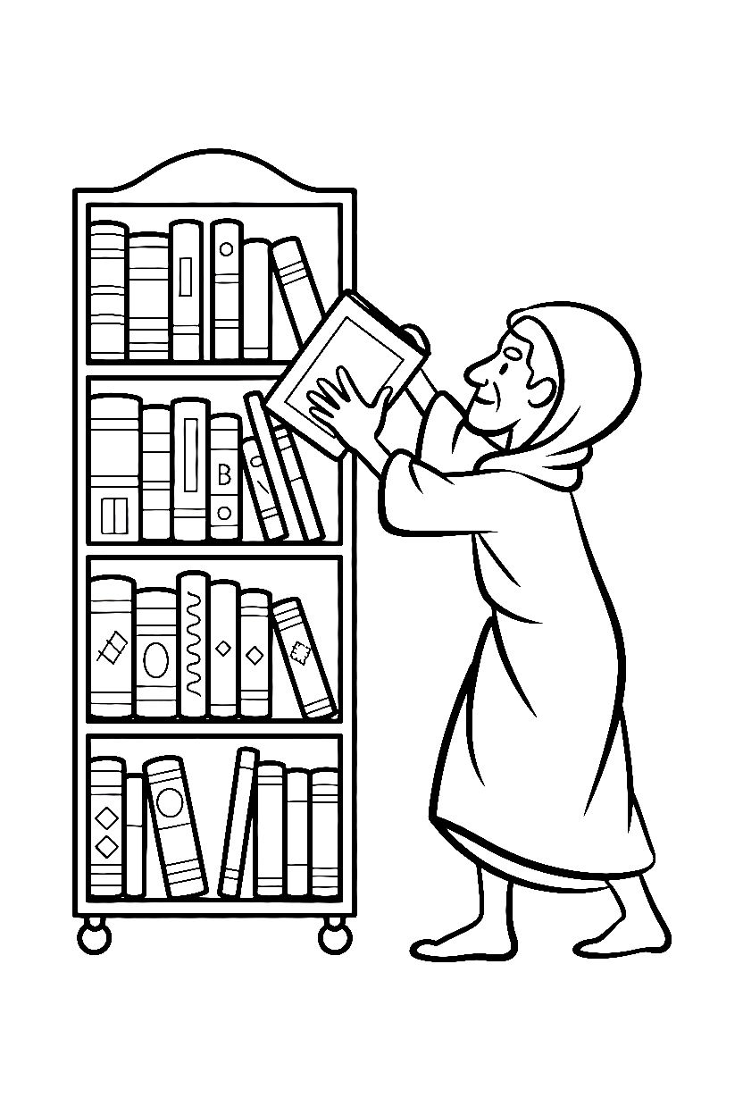 pulling wizard bookshelf drawing pulling wizard bookshelf drawing