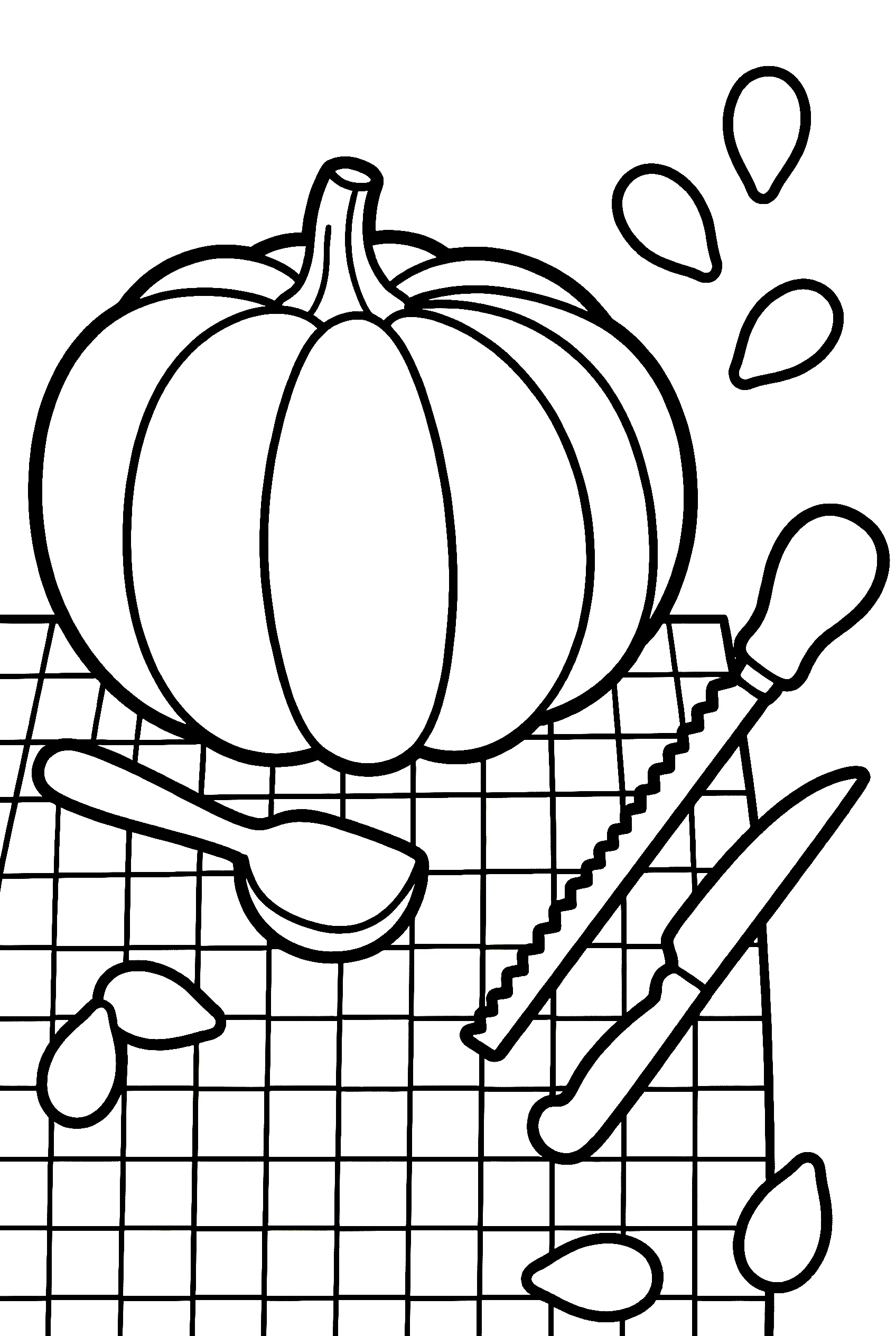 pumpkin carving tools seeds tablecloth coloring pages