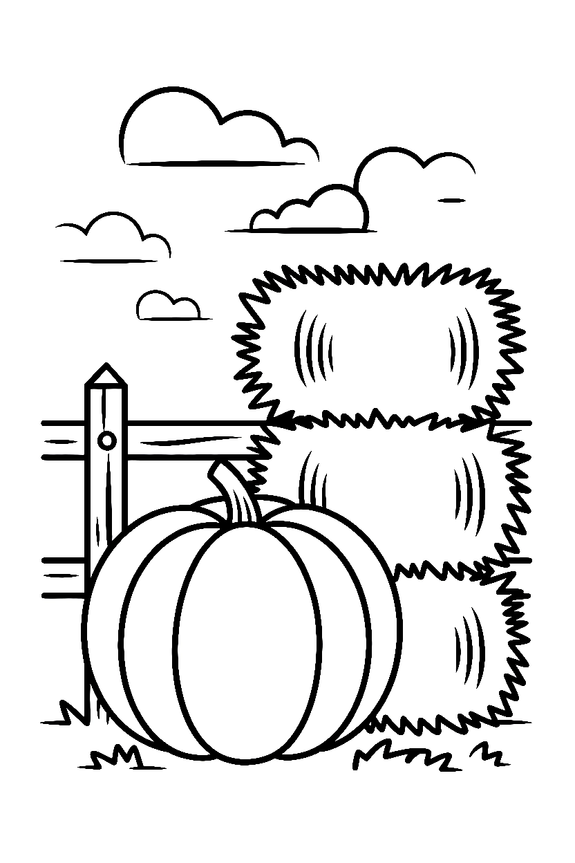 pumpkin fence post coloring pages