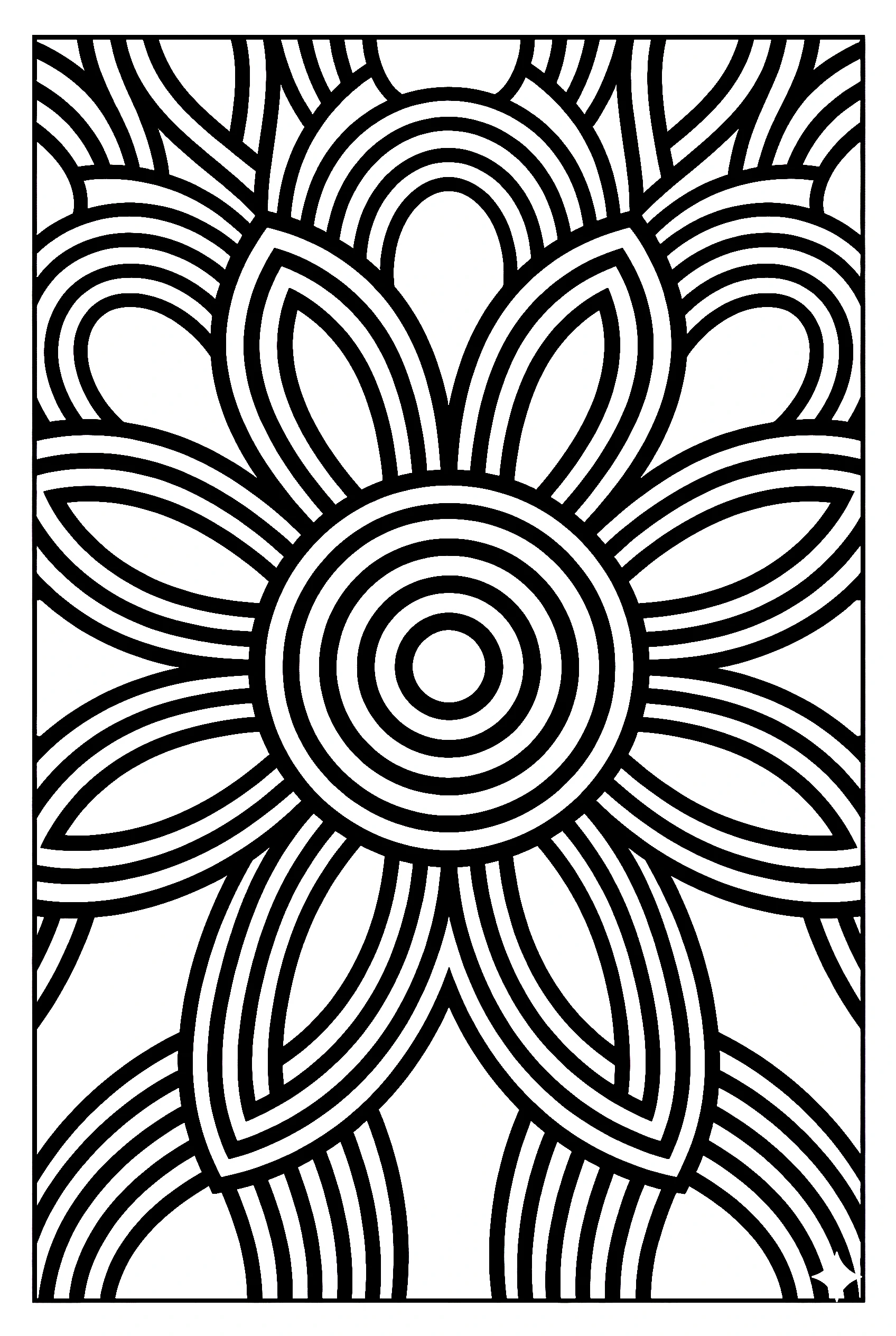 rainbow mandala symmetrical drawing for kids