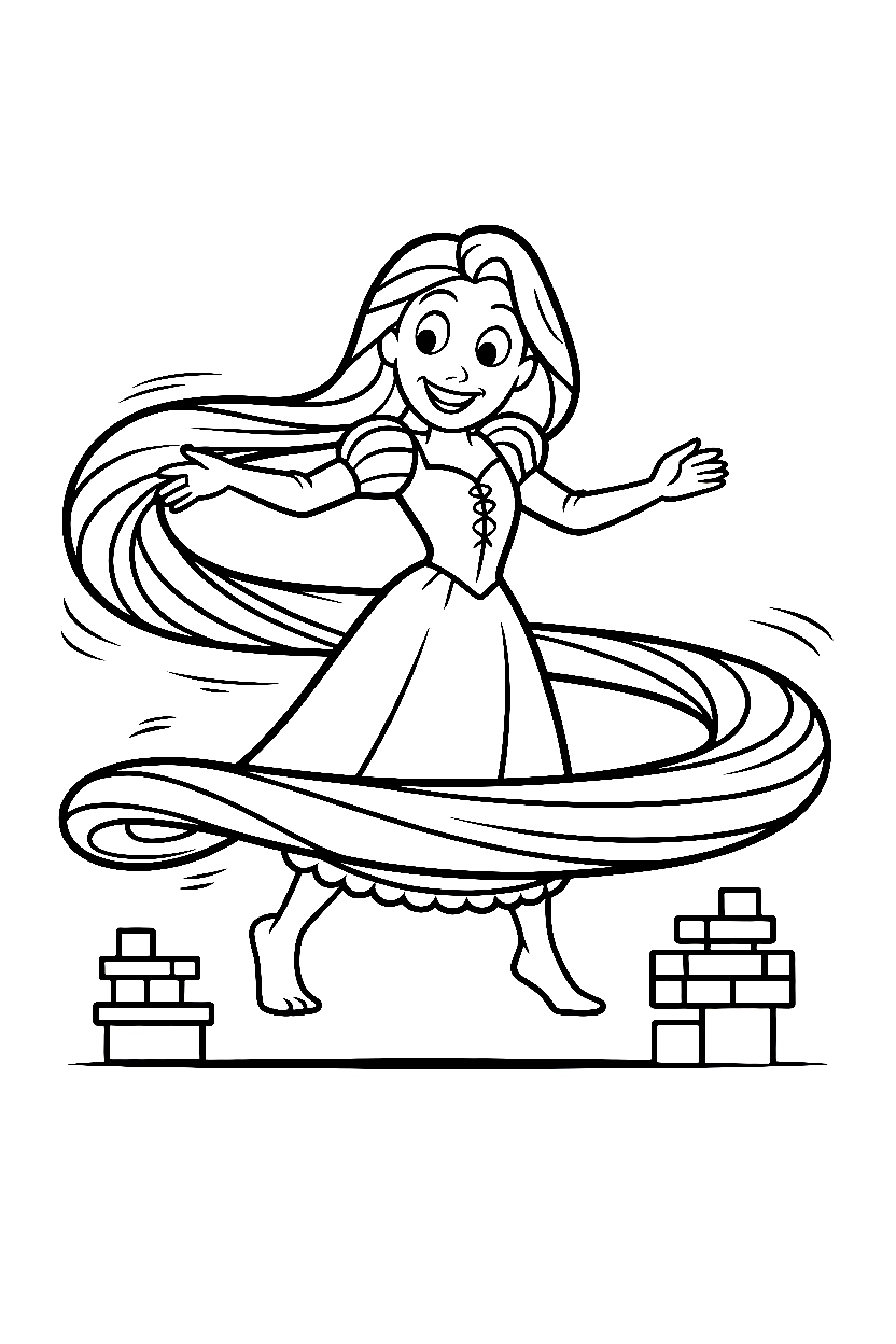 rapunzel dancing spiral printable sheet