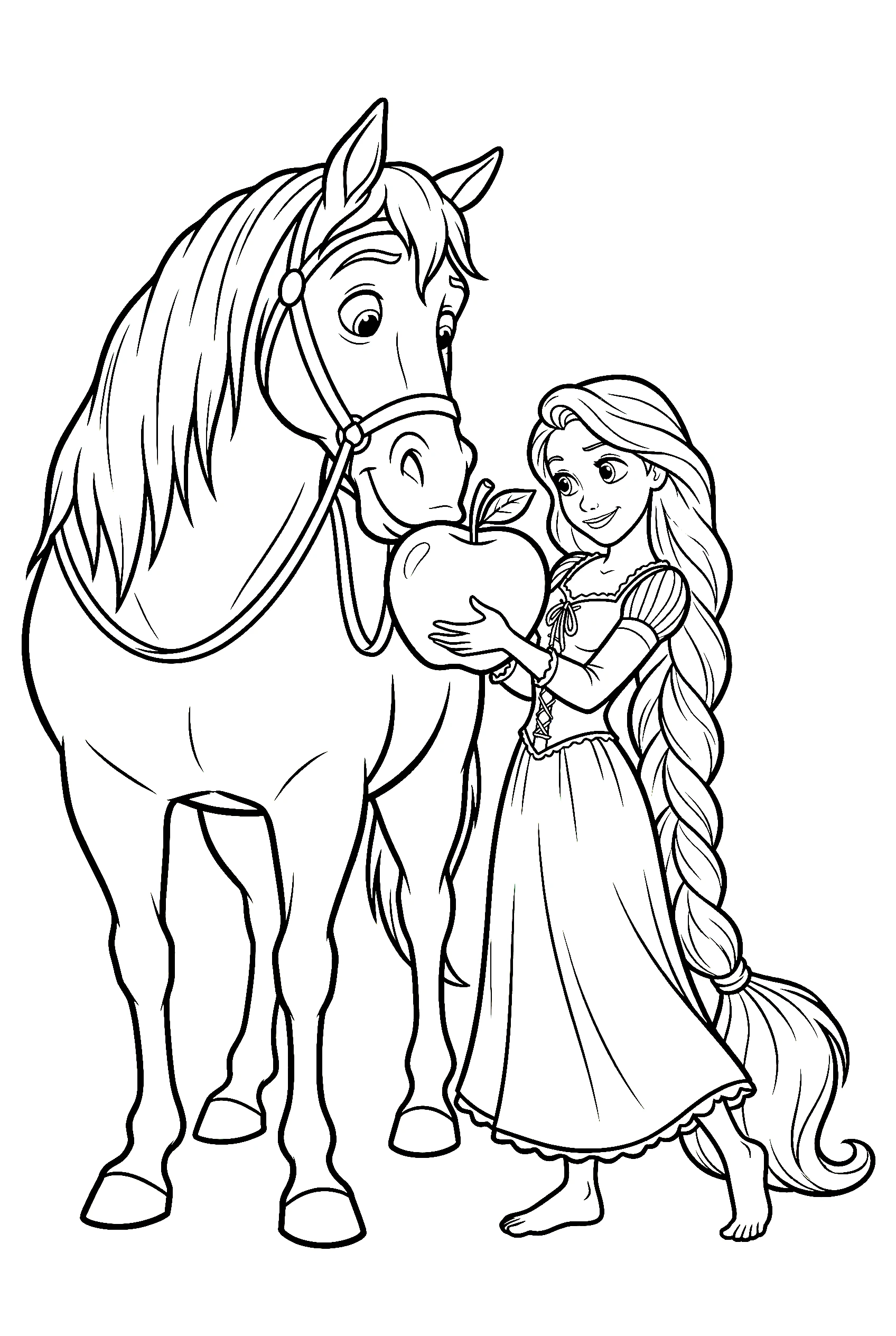 rapunzel feeding maximus coloring pages
