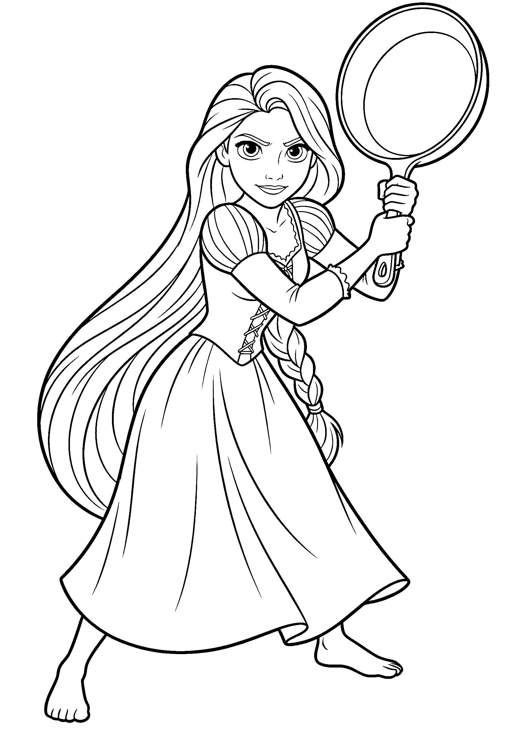 rapunzel frying pan coloring pages
