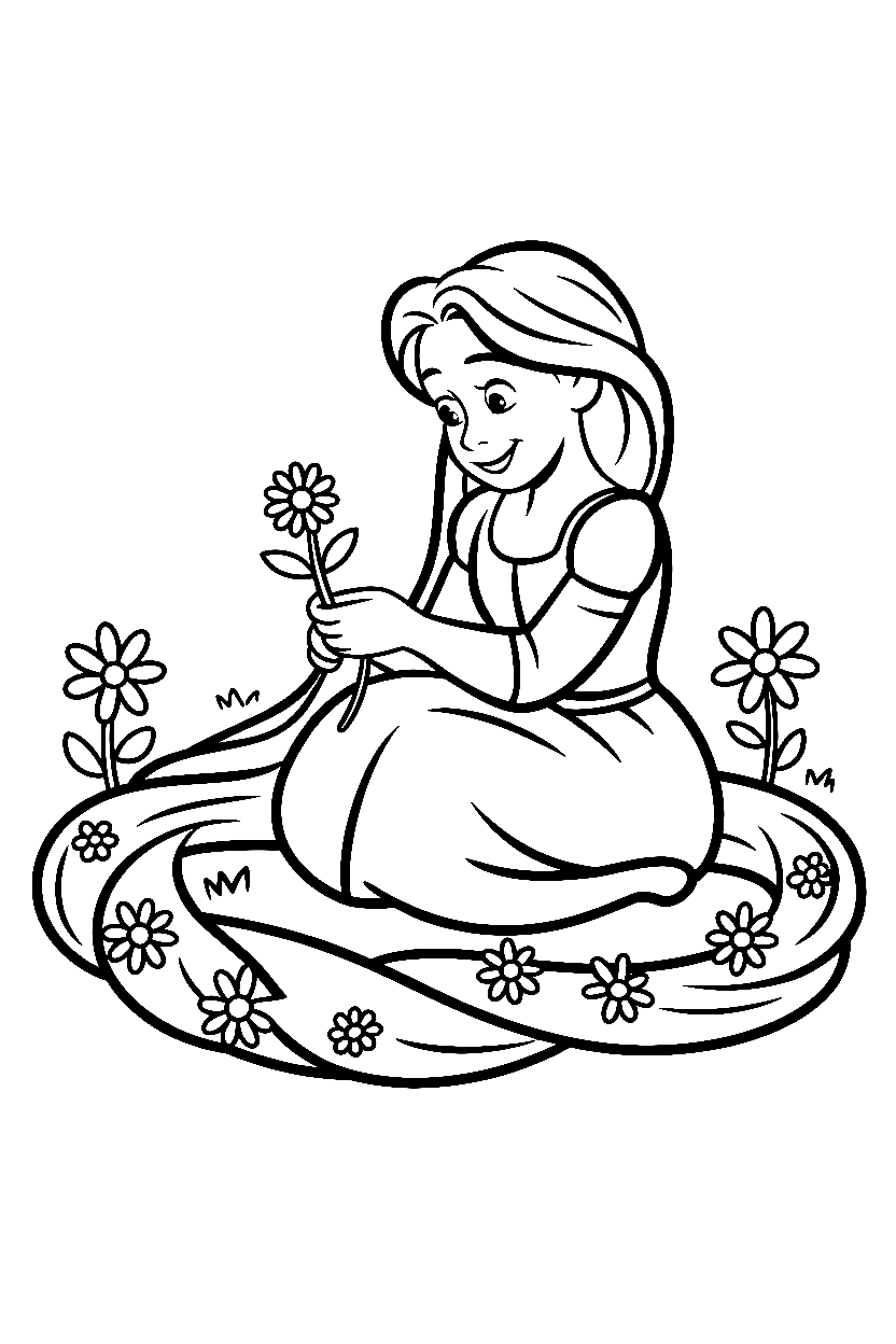 rapunzel meadow flowers printable sheet