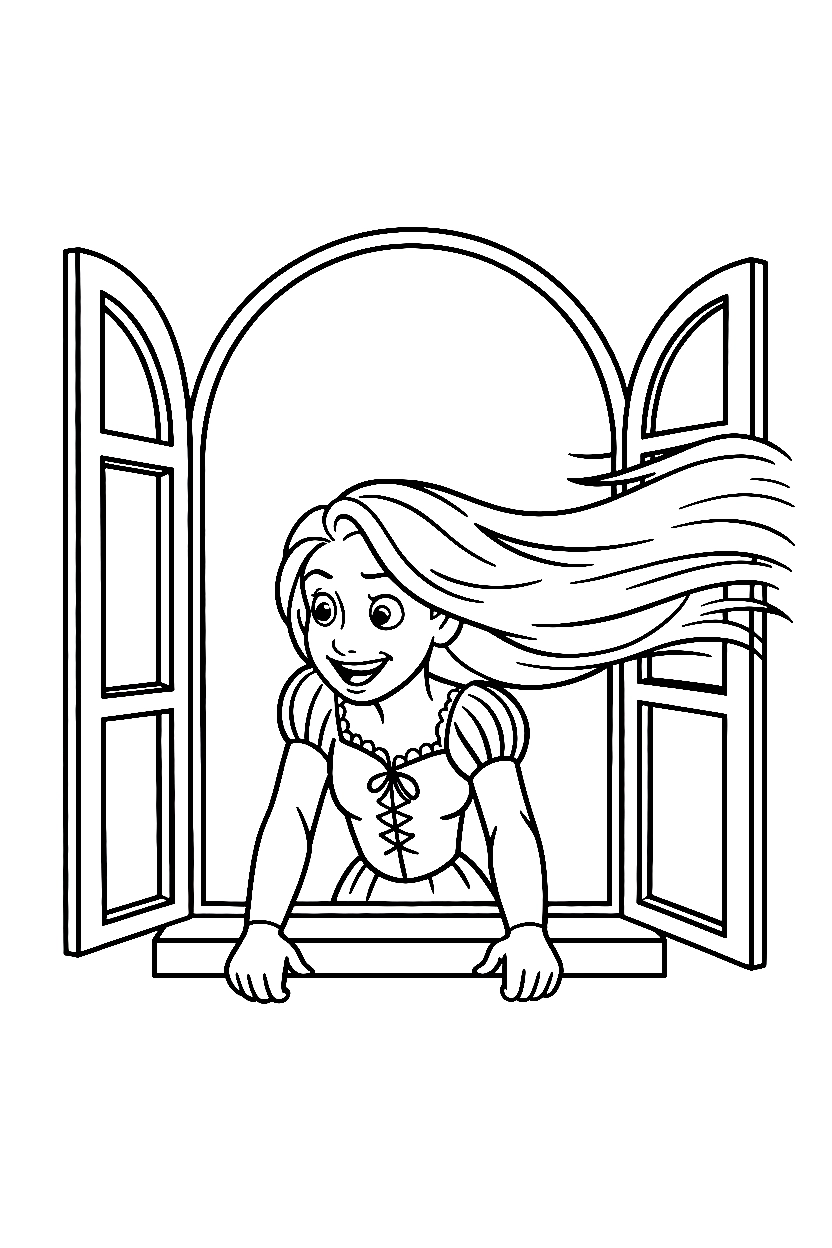 rapunzel window breeze printable sheet