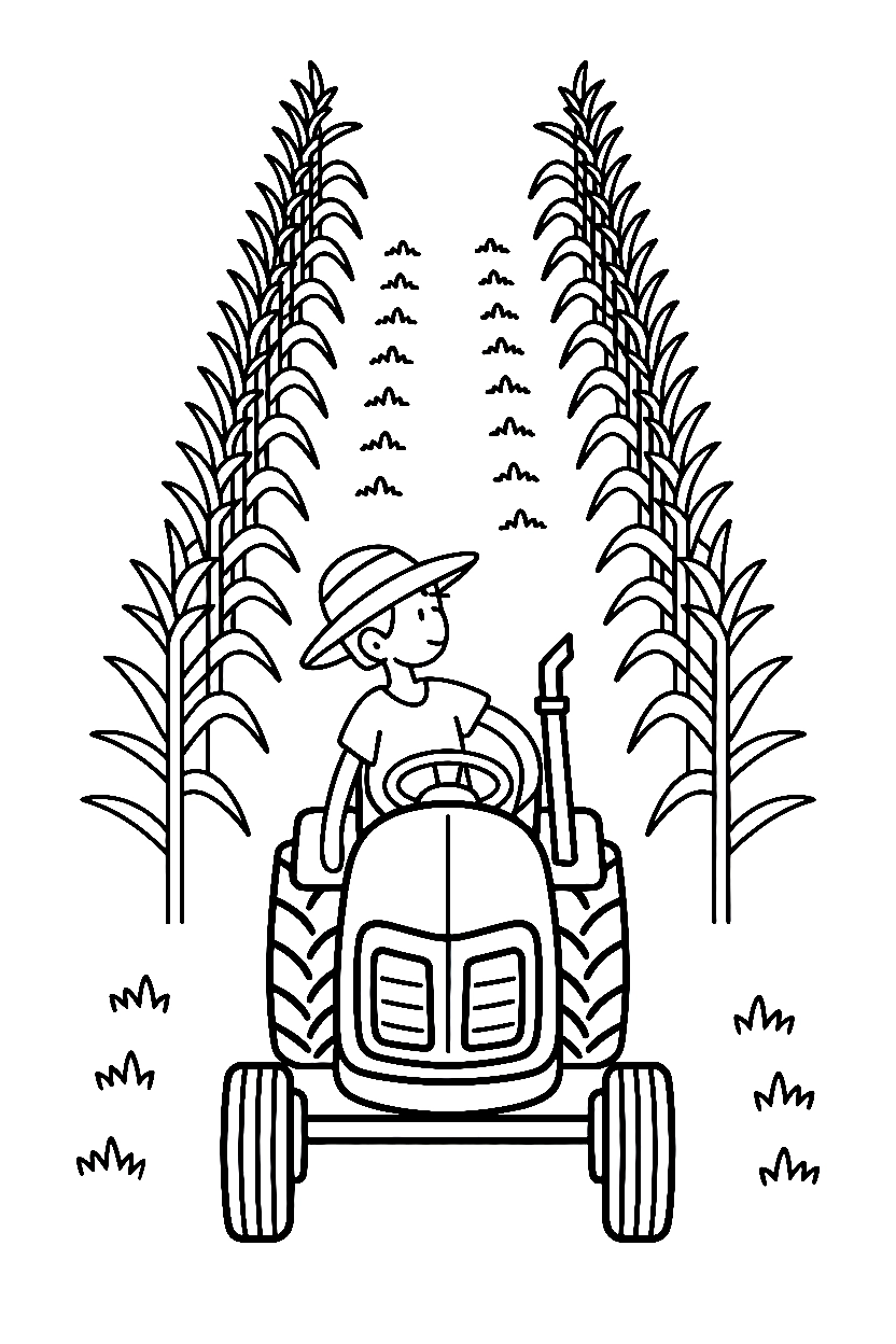 reaching forward tractor path printable sheet