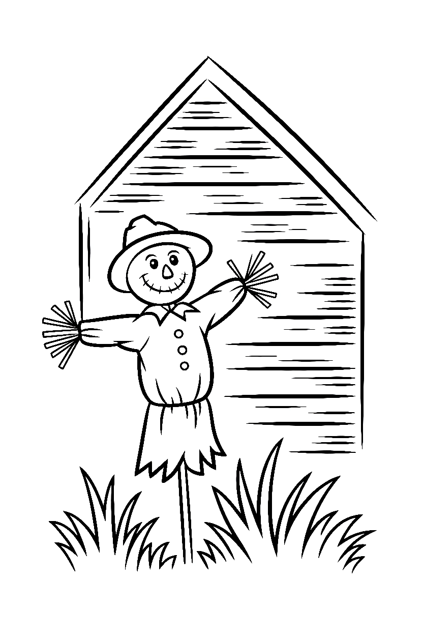 reaching upward scarecrow barn wall drawing