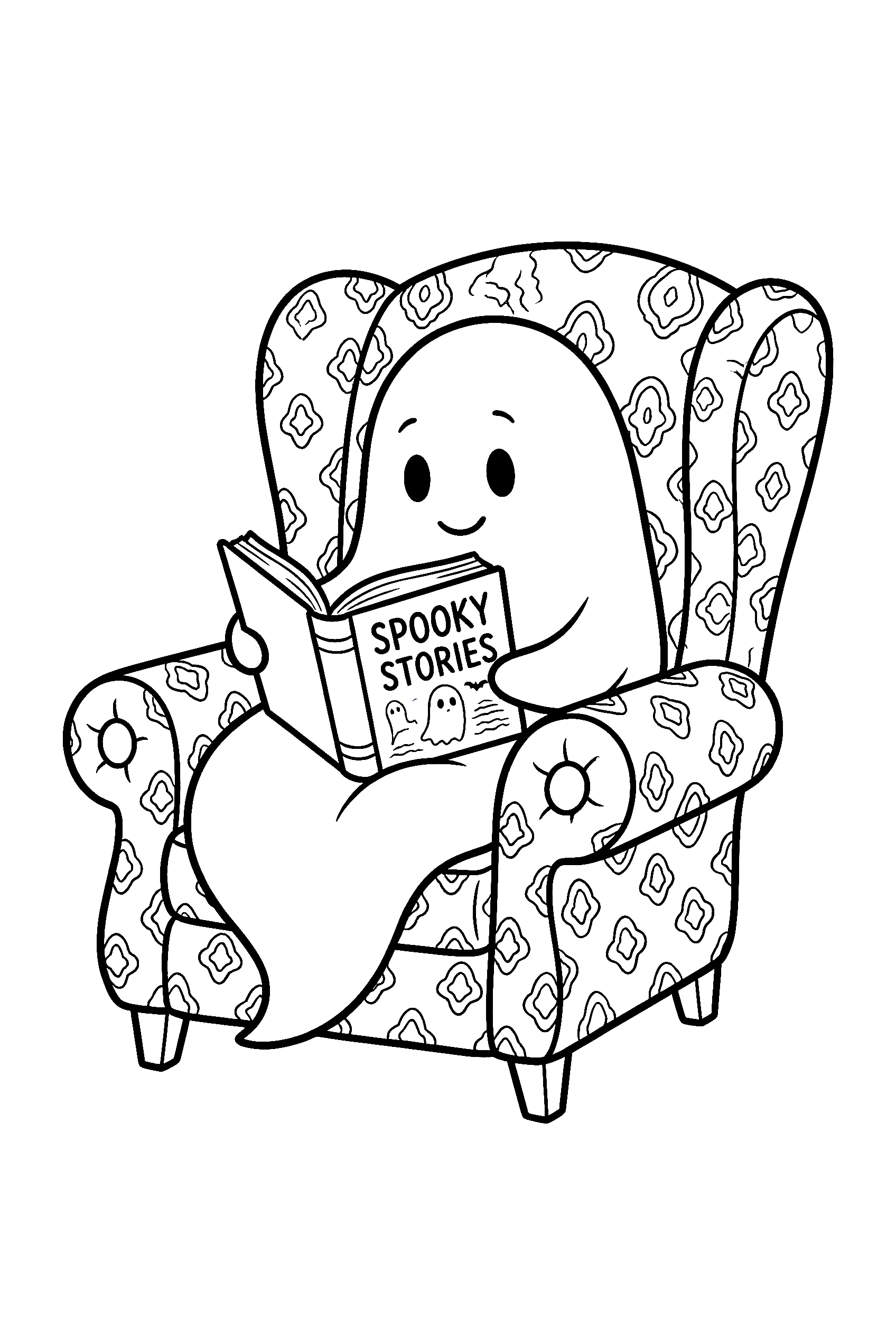 reading ghost library coloring pages