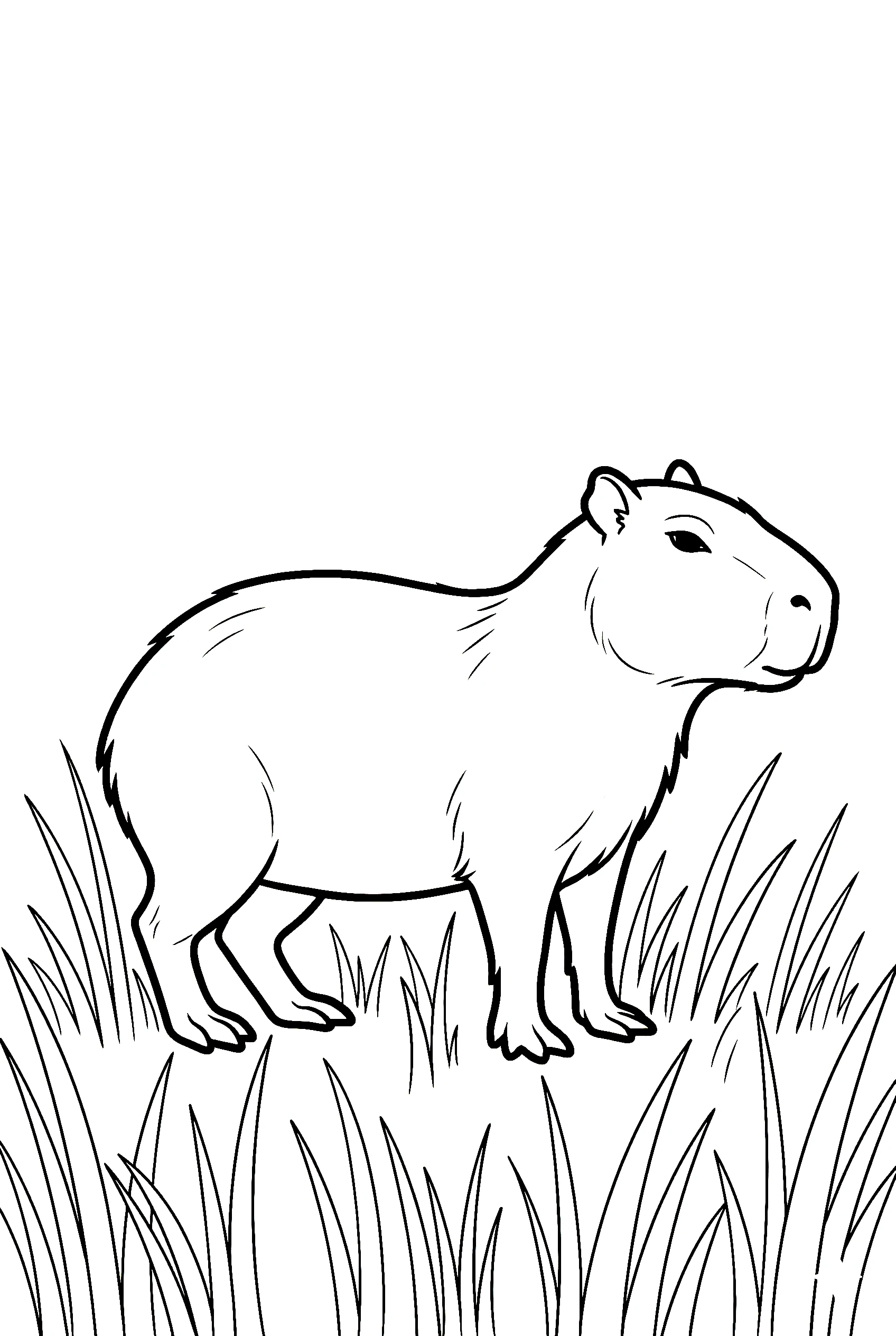 realistic capybara nature coloring pages