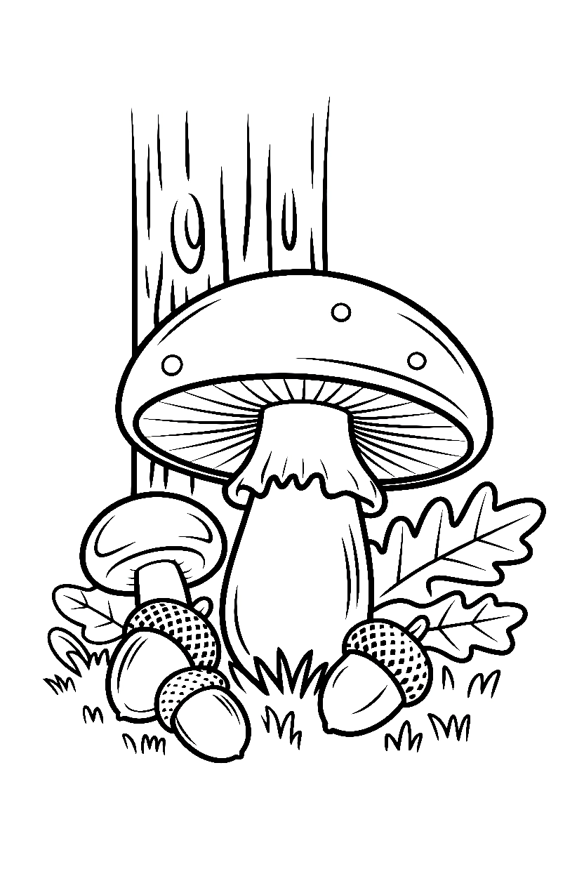 resting mushroom oak base printable sheet