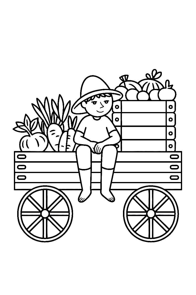 resting scarecrow wagon bed printable sheet