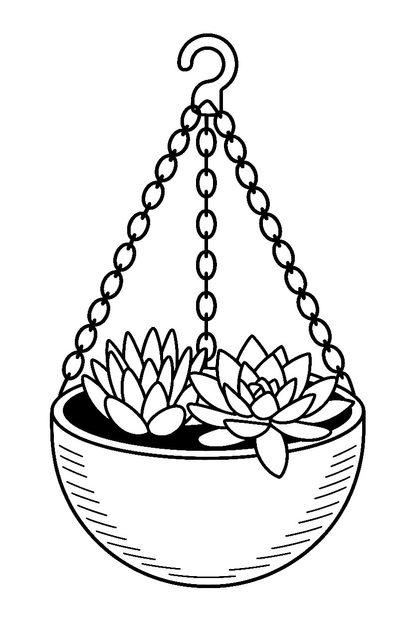 resting succulent hanging planter coloring pages resting succulent hanging planter coloring pages