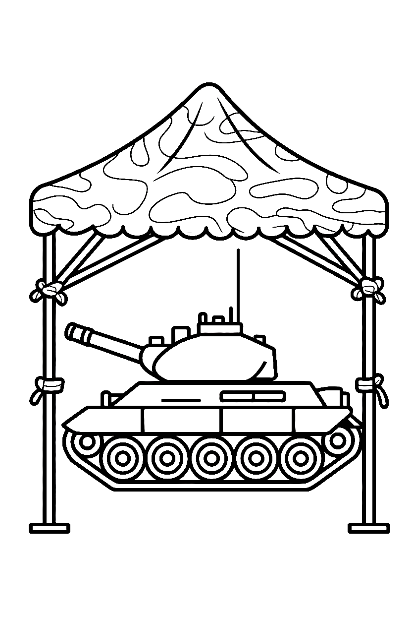 resting under canopy tank drawing