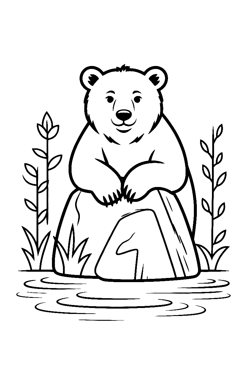 riverside rock scene printable sheet