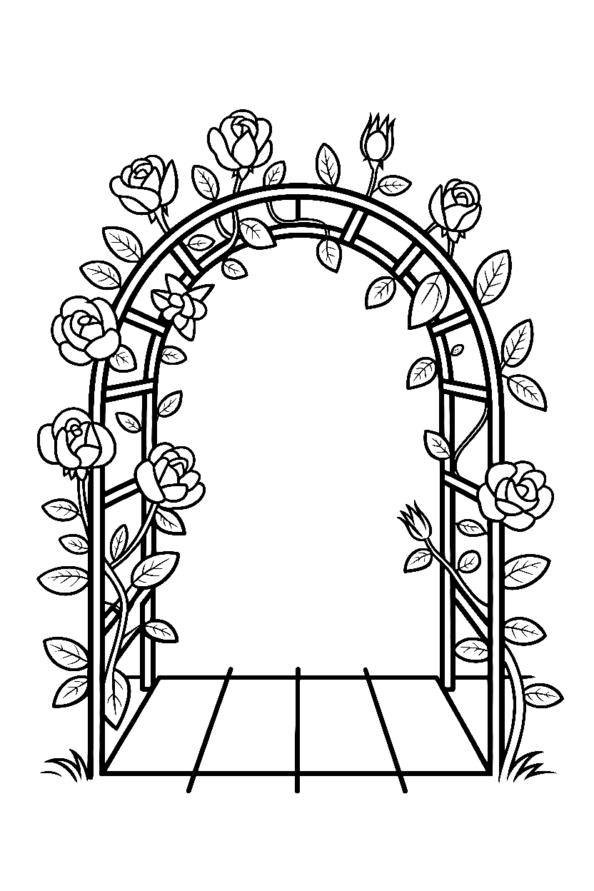 rose arch walkway coloring pages rose arch walkway coloring pages